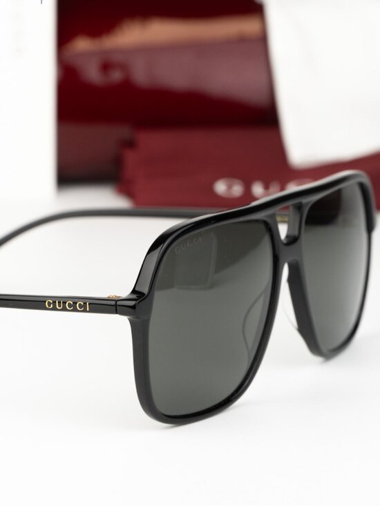 Gucci Women Sunglasses Black Grey Pilot Oversized GG0545S 001 NEW AUTHENTIC main image 5